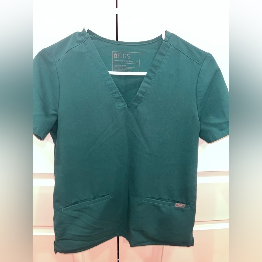 Limited Edition Figs Womens Hunter Green Casma Scrub Top XS